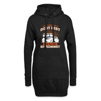 Offroad Geländewagen 4x4 Gelände Geschenk - Hoodie-Kleid - Schwarz - Vorne