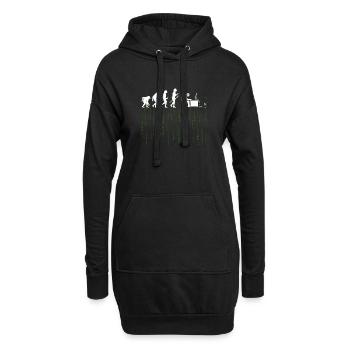 Evolution Ordinateur Détrissement Bürarbeit Cadeau - Sweat-shirt à capuche long Femme - noir - Devant