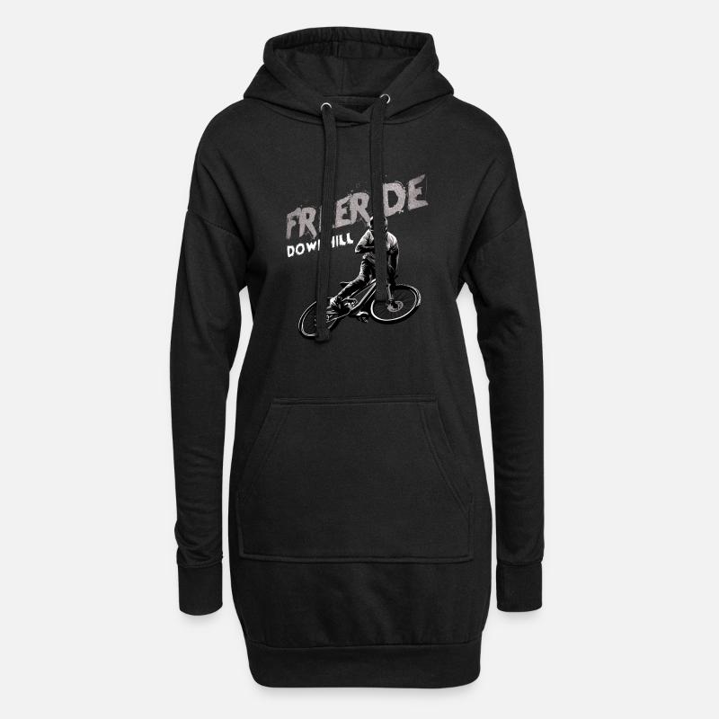 Freeride Downhill Mountainbiker Geschenk - Hoodie-Kleid - Schwarz