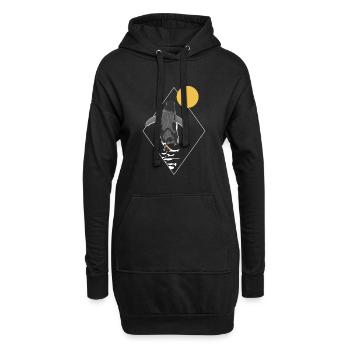 Penguin Sun Pingouin empereur Oiseau de mer - Sweat-shirt à capuche long Femme - noir - Devant