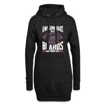 Awesome Dads haben Bärte und werfen Äxte Kriegsbei - Hoodie-Kleid - Schwarz - Vorne