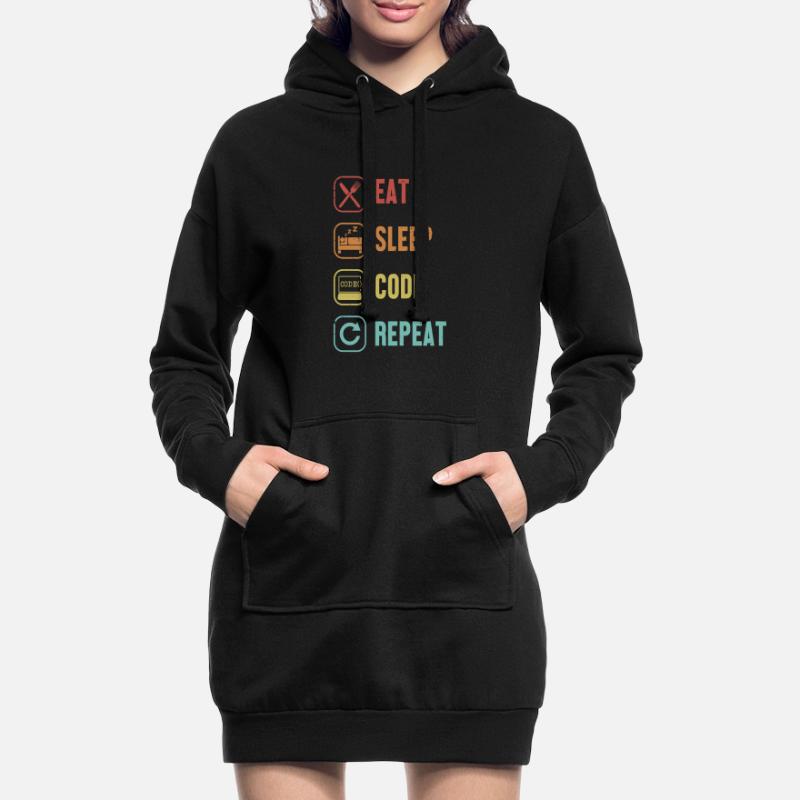 Eat Sleep Code Repeat Softwareingenieur Coder Hoodie-Kleid