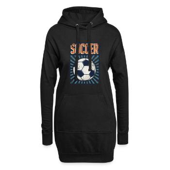 Soccer Fußballprofi Fußballgott Fußballspieler - Hoodie-Kleid - Schwarz - Vorne