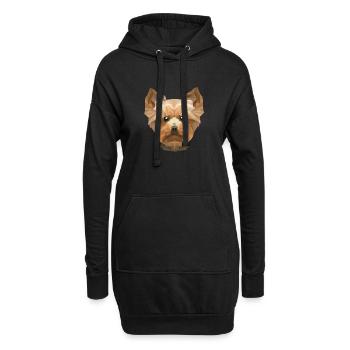 Yorkie Wauwau Quadrupède Yorkshire Terrier Chien - Sweat-shirt à capuche long Femme - noir - Devant