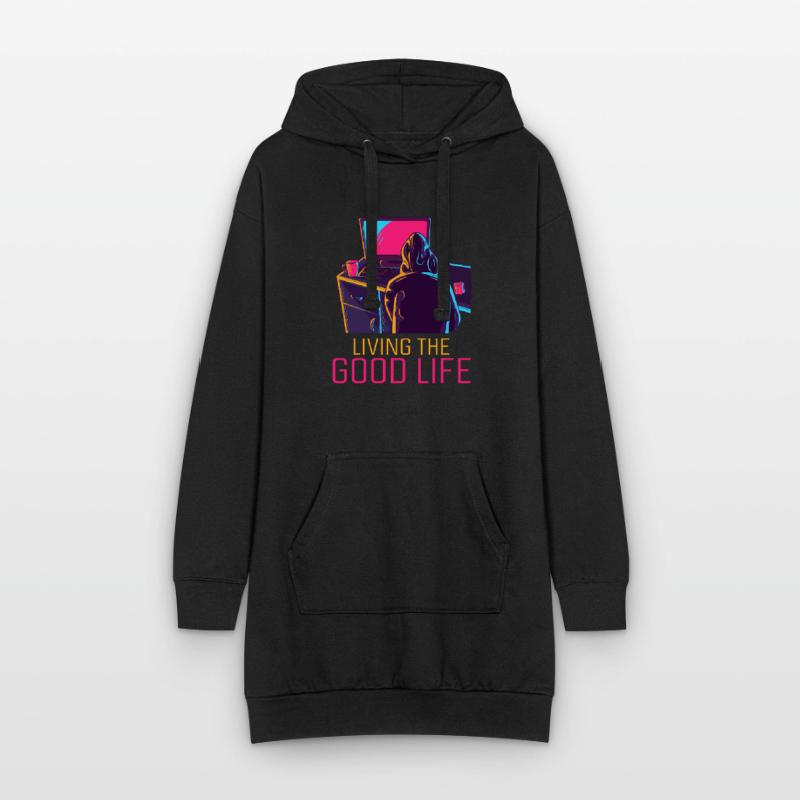 Living The Good Life Full Stack Coder Software Hoodie Dress