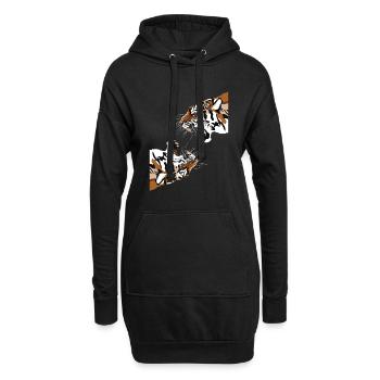 Raubkatze Königstiger Wildkatze Sibirischer Tiger - Hoodie-Kleid - Schwarz - Vorne