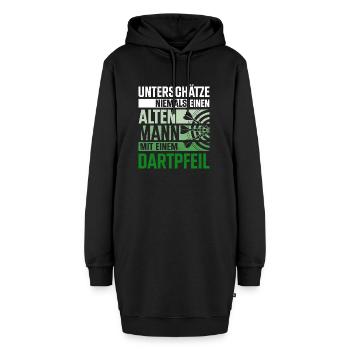 Dartspieler Dartpfeil Dartscheibe Dart Geschenk - Hoodie-Kleid - Schwarz - Vorne