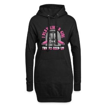 Je joue comme une fille Essayez de continuer Frisbee Golf - Sweat-shirt à capuche long Femme - noir - Devant