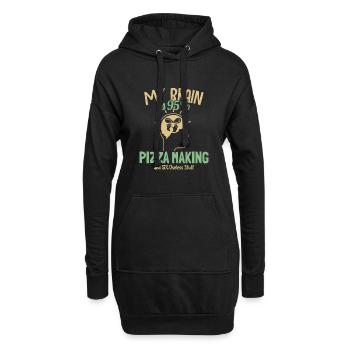 My Brain is 95% Pizza Making Pizza Pizzablech - Hoodie-Kleid - Schwarz - Vorne