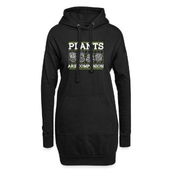 Plants Are Companion Schrebergarten Kleingarten - Hoodie-Kleid - Schwarz - Vorne