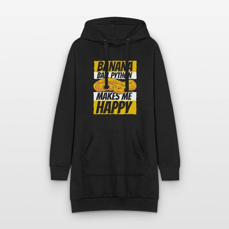 Makes Me Happy Schlange Python Banana Ball Python Hoodie-Kleid