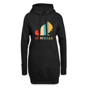 Retro Langschwanz Langhaar Kurzschwanz Züchter - Hoodie-Kleid - Schwarz - Vorne