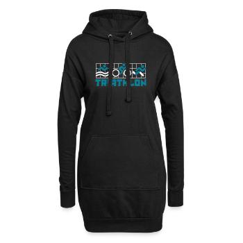 Training Triathlonrad Triathlet Profi Triathlon - Hoodie-Kleid - Schwarz - Vorne