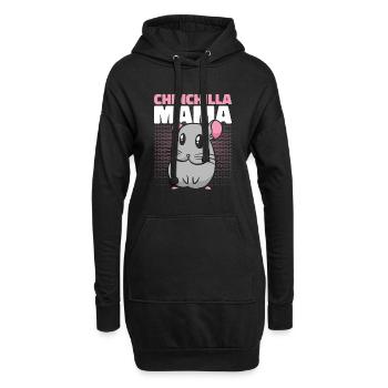 Chinchilla Mama Longhair Shorttail Longtail - Sweat-shirt à capuche long Femme - noir - Devant
