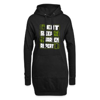 Manger Sommeil Jardin Répéter Jardin de potager Horticulture - Sweat-shirt à capuche long Femme - noir - Devant