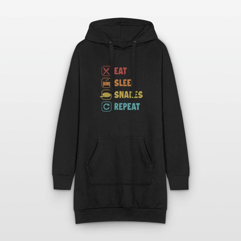 Manger Dormir Serpents Répéter Serpent Python Banane Sweat-shirt à capuche long Femme