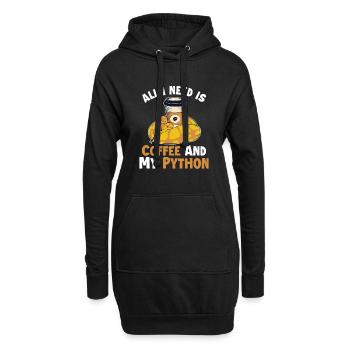 Café et Python Python Snake Banana Ball - Sweat-shirt à capuche long Femme - noir - Devant