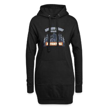 Ready For New Adventure Hiking Trekking - Hoodie-Kleid - Schwarz - Vorne