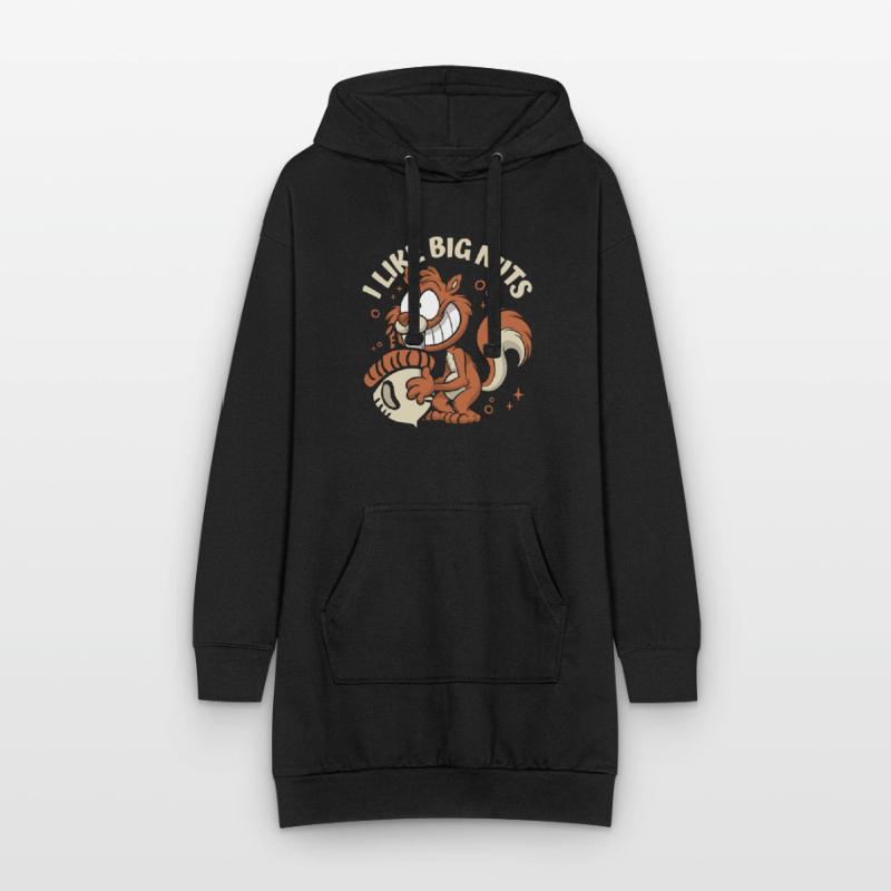 I Like Big Nuts Grauhörnchen Squirrel Eichhörnchen Hoodie-Kleid