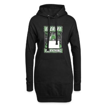 Encrypt Everything Phishing Sniffer Grey Hat - Hoodie-Kleid - Schwarz - Vorne