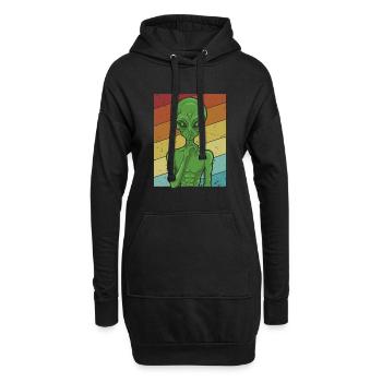 Ufo Conspiracy Außerirdischer - Hoodie-Kleid - Schwarz - Vorne