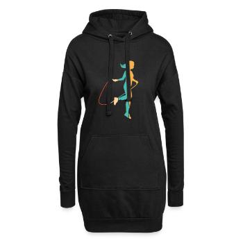 Vitesse de saut rétro saut saut professionnel - Sweat-shirt à capuche long Femme - noir - Devant