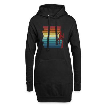 Retro-Gymnastik Aerial Yoga Luftakrobatänzer - Hoodie-Kleid - Schwarz - Vorne