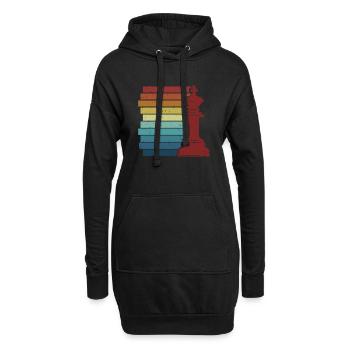 Retro Großmeister Dame Spieler Profi Schach - Hoodie-Kleid - Schwarz - Vorne