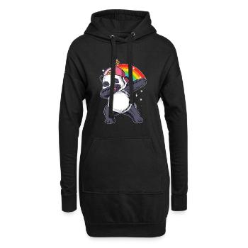 Dabbing Panda Panda Bär Freund Liebhaber Großer Panda - Hoodie-Kleid - Schwarz - Vorne