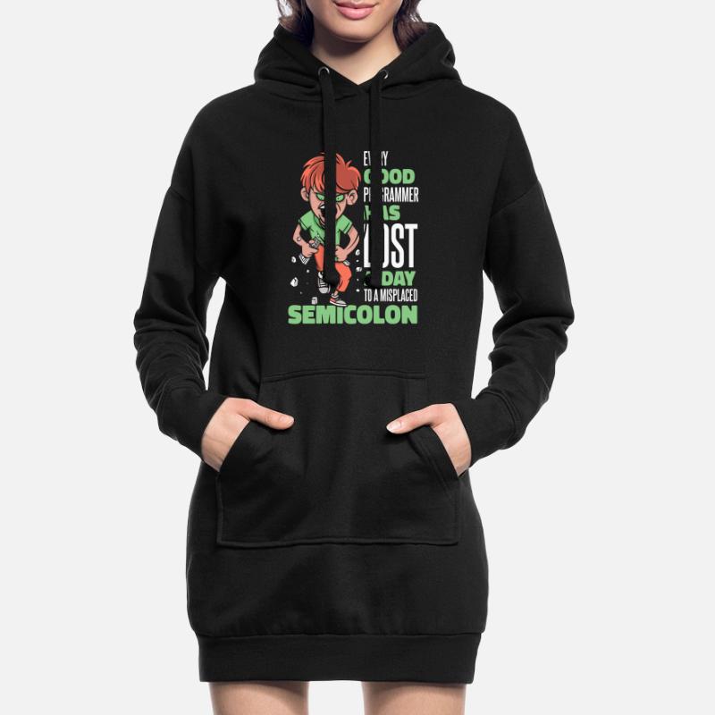 Has Lost A Day To A Misplaced Semicolon Coder Hoodie-Kleid