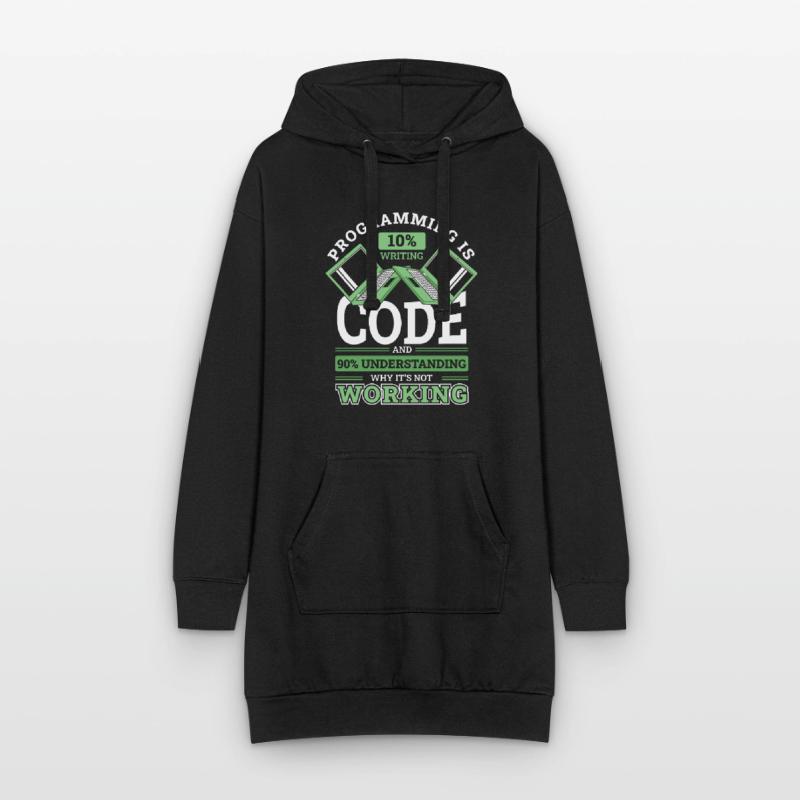 Programming 10% Writing 90% Not Working Coder Hoodie-Kleid