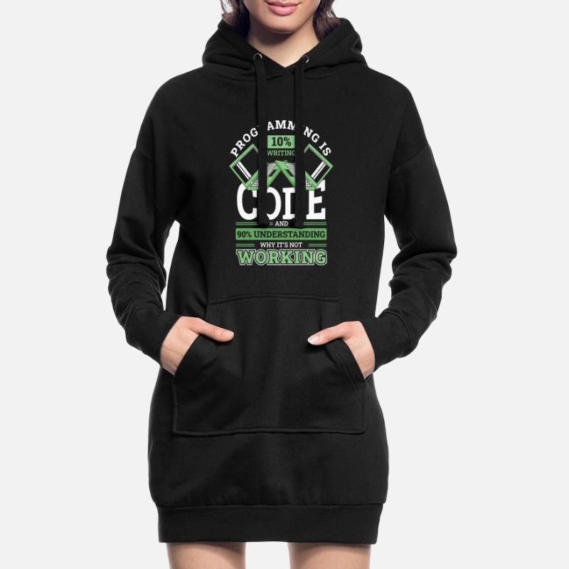 Programming 10% Writing 90% Not Working Coder Hoodie-Kleid