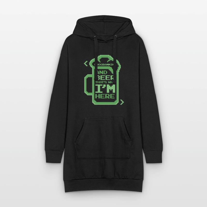 Programming And Beer That's Why I'm Here Coder Hoodie-Kleid