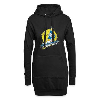 Windsurfers, surfeurs, surfeurs, sports nautiques - Sweat-shirt à capuche long Femme - noir - Devant