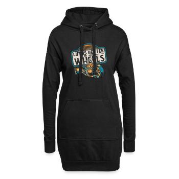 La vie est meilleure sur trois roues à trois roues - Sweat-shirt à capuche long Femme - noir - Devant