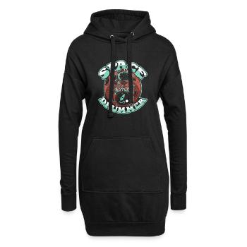 Space Drummer Vaisseau spatial Taikonaut Cosmonaute - Sweat-shirt à capuche long Femme - noir - Devant