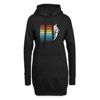 Retro Taikonaut Cosmonaute Vaisseau Spatial Spaceman - Sweat-shirt à capuche long Femme - noir - Devant