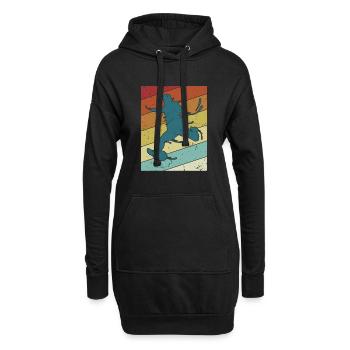 Retro Fußballprofi Fußballgott Fußballspieler - Hoodie-Kleid - Schwarz - Vorne