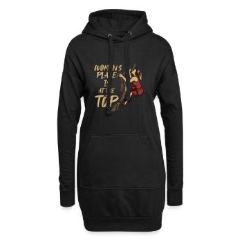 Womans Place est au sommet de l’escalade de vitesse de bloc - Sweat-shirt à capuche long Femme - noir - Devant