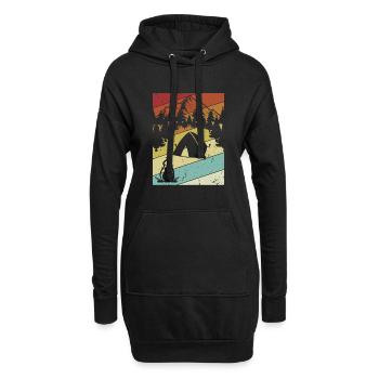 Retro Campingplatz Zelten Glamping Camper Camping - Hoodie-Kleid - Schwarz - Vorne