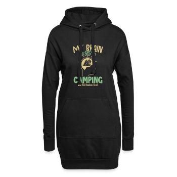 My Brain is 95% Camping Campingplatz Zelten - Hoodie-Kleid - Schwarz - Vorne