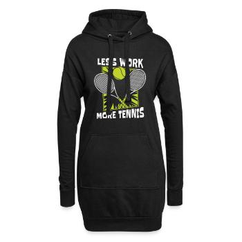 Less Work More Tennis Tennistrainer Tennisspieler - Hoodie-Kleid - Schwarz - Vorne