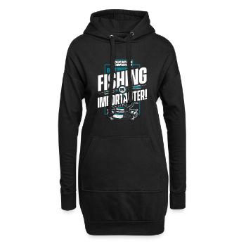 Education Is Important But Fishing Is Importanter - Hoodie-Kleid - Schwarz - Vorne