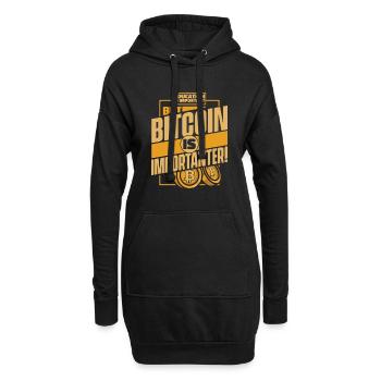 Education Is Important But Bitcoin Is Importanter - Hoodie-Kleid - Schwarz - Vorne