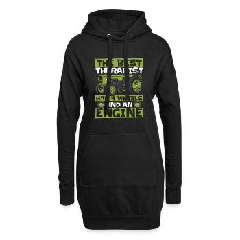 The Best Therapist Has 4 Wheels Bauer Biobauer - Hoodie-Kleid - Schwarz - Vorne