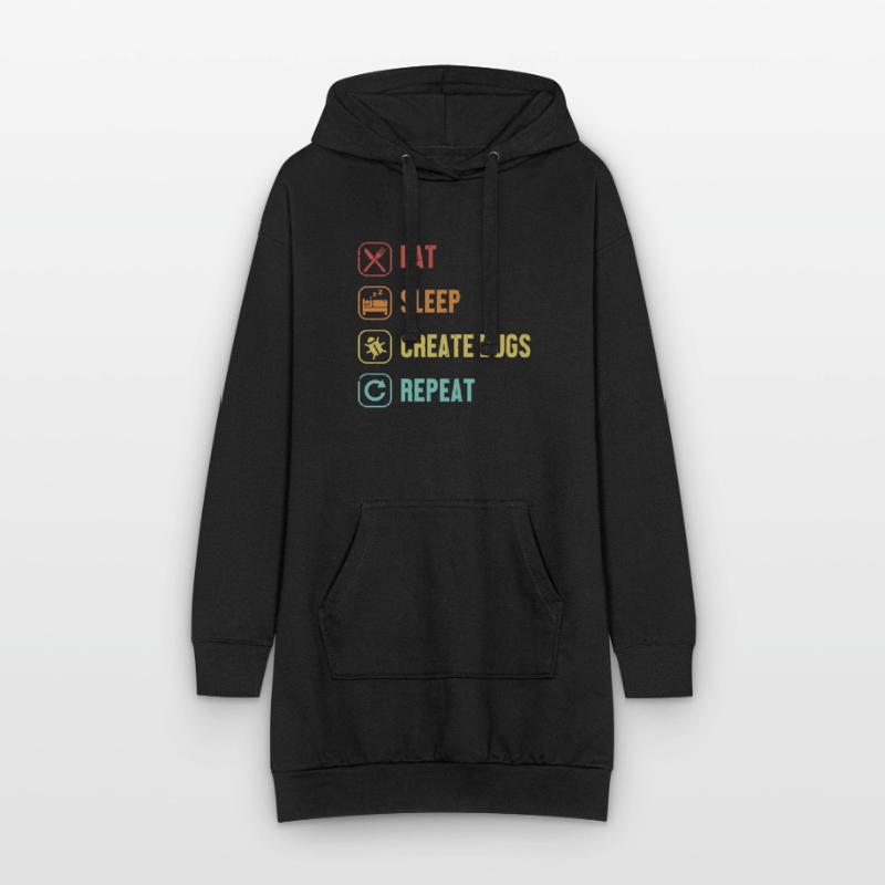 Eat Sleep Create Bugs Repeat Developer Coder Hoodie-Kleid