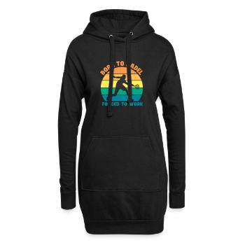 Né pour le padel forcé de travailler le padel - Sweat-shirt à capuche long Femme - noir - Devant