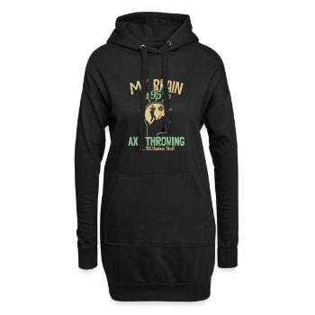 Mon cerveau est à 95 % Axtwerfen Jeu de lancer de hache Hache - Sweat-shirt à capuche long Femme - noir - Devant