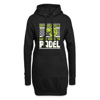 Grab Your Balls We're Going To Padel Paddle - Hoodie-Kleid - Schwarz - Vorne