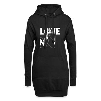 Love Techniques Exercise Hand Wrestling Arm - Hoodie-Kleid - Schwarz - Vorne